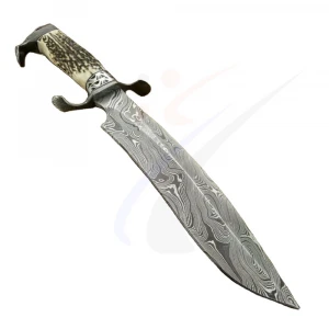 Best Design Damascus steel  Wood handle hunting knives exclusively hand made with leather sheath Hunting gear
