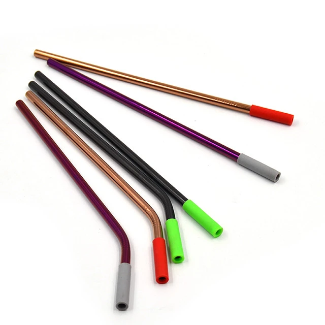 Best Sales Eco Reusable FAD Customized Colorful Stainless Steel Drinking Metal Straw Set