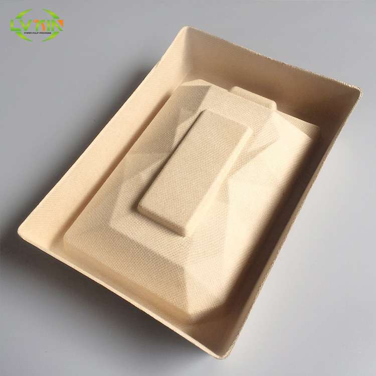 Buy Biodegradable Bamboo Pulp Box Insert Tray Molded Pulp Packaging ...