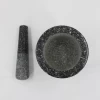 Black Granite Natural Stone Mortar And Pestle Set As Spice Kitchenware And Medicine Grinder Masher