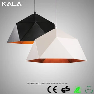 Black/White Chandelier Lamp Industrial LED Light Black/White Pendant Lighting with Gold Interior