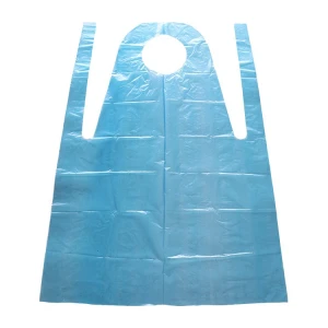 Blue Cleaning Apron Adults Unisex Transparent Outdoor Camping PE Apron For Cooking Sanitary Kitchen Cleaning