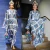 Import Bohemian beach fashion models European and American women&#x27;s blue and white porcelain printed party evening dresses from China