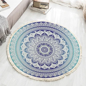 Bohemian mandala round floor rug carpet for living room bedroom decor with Tassel
