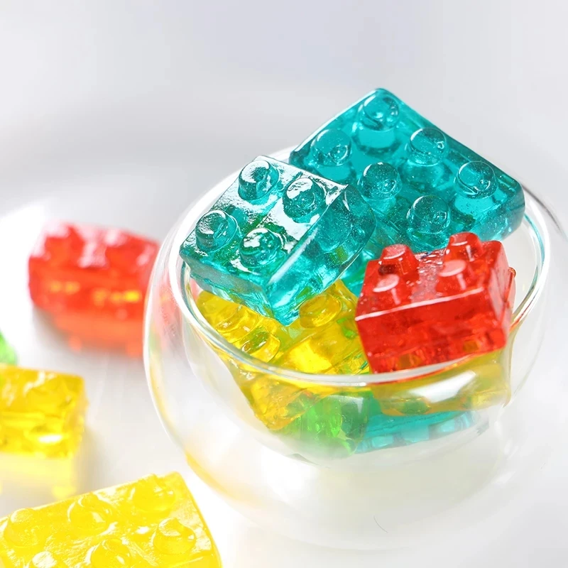 Building blocks 4D soft candy sweets custom gummy candy in bulk