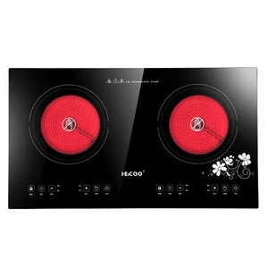 Built in and portable double burner infrared electric induction cooker 2 x 2000W with timer and ceramic glass top plate
