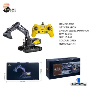 Bulldoze And Slide Electric Rc Drill Alloy Engineering Vehicle Truck Remote Control Excavator Toy