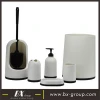 BX Group 6 PCS white simple PP plastic bathroom accessory set with dust bin