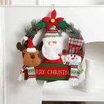 Cartoon Christmas Doll Rattan Wreath Cross-Border Home Decoration Door Hanging PVC Felt Front Door Photography Scene Layout