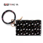 Cash and Card Wallet, Bracelet Keychain Keyring PU Leather keychain Wallet Bag Combo wristlet keychain purse