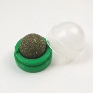 Cat Healthy snacks Molar Self-Adhesive Wall mounted Edible Ball Set Treat Toys Rotated Ball Teething Catnip ball