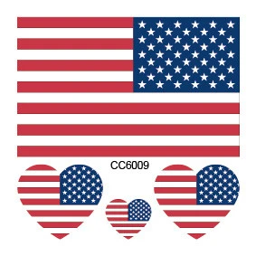 CC6009/Customs American Flag Temporary Tattoo Kit, USA Flag Temporary Tattoos