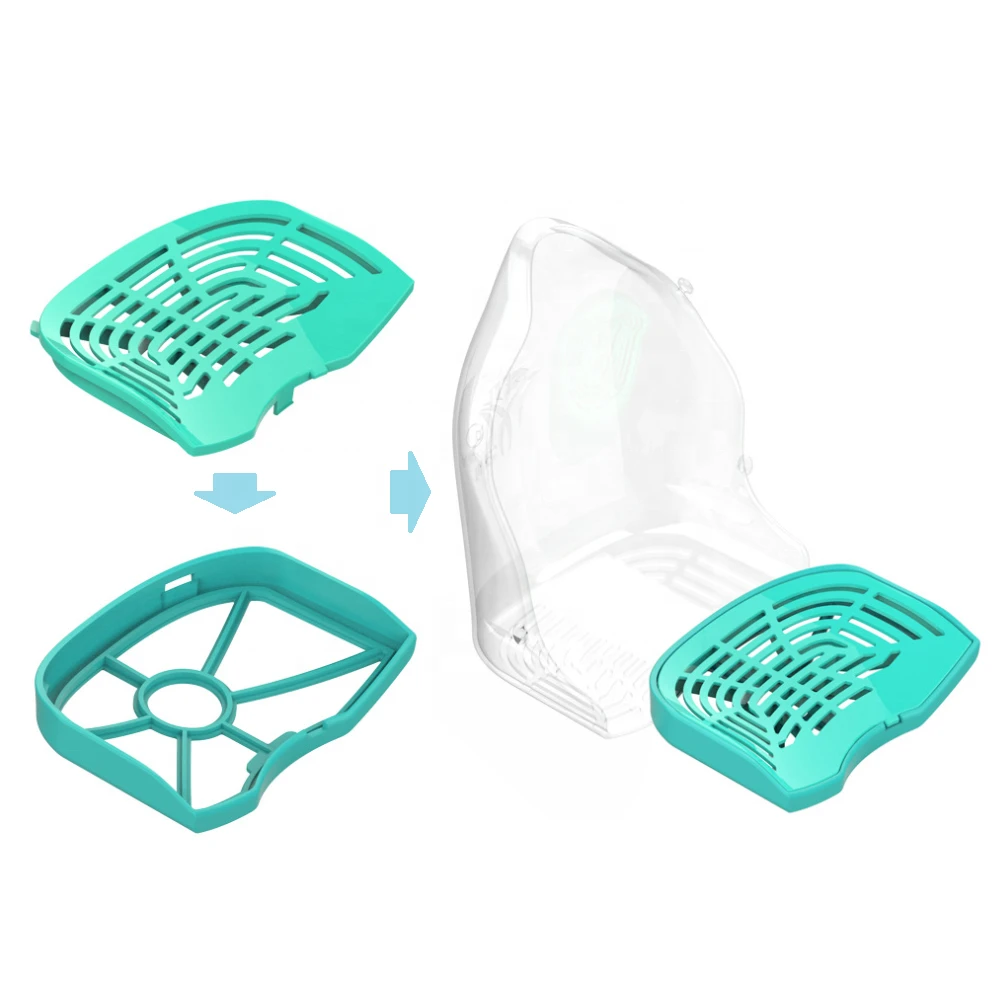 CE Food Grade Silicone Durable Transparent Facemask Plastic Replaceable Filter Transparent Face Shield Mask Reusable Clearmask