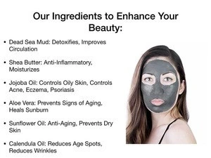Chemical free anti-aging anti acne organic dead sea mud mask for face