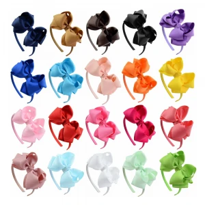 China Factory Price Children 4.5 Inch Big Bow Tie Headband Baby Girls Hairwear Kids Elastic Head Band
