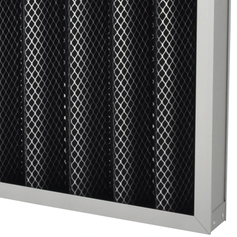 China Supplier Air Filter G4 Activated Carbon Pleated Filter Activated Carbon Fiber Media Aluminum Frame
