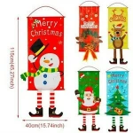Christmas Cartoon Banner PET Creative Flag Window Christmas Felt Letter Flag Decorations Wall Hanging Banner Flag