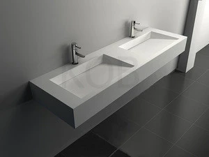 CK2021 china manufacturer white stone double basins sinks dining room wash basin