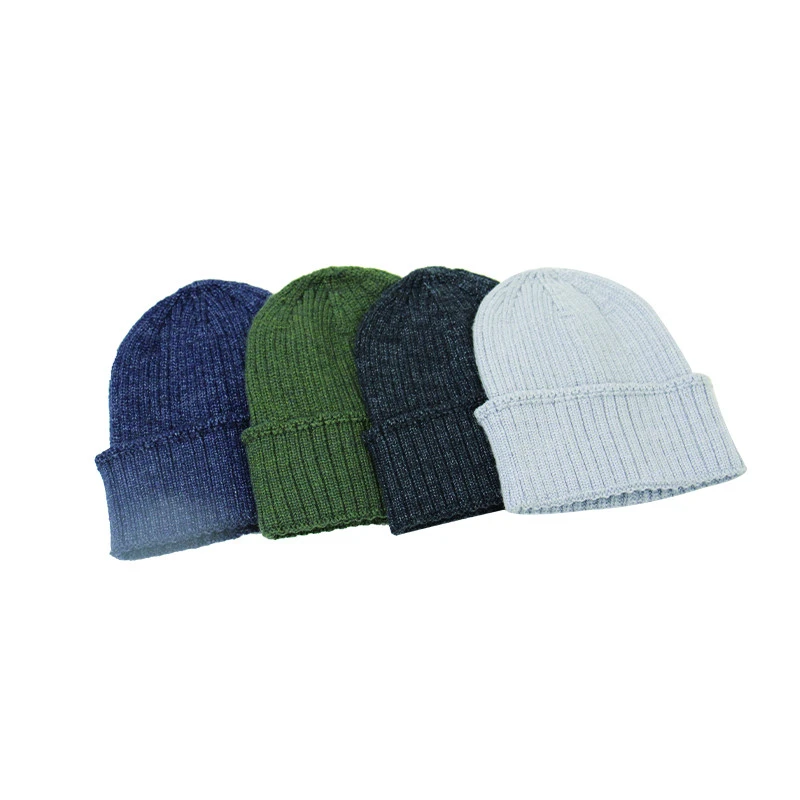 Classic Men&#x27;s Warm Winter Hats Acrylic Knit Cuff Beanie Cap Daily Ribbed Beanie Hat