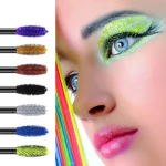 Colorful eye black lengthens thick royal blue purple gold bronze fluorescent green eyebrow pencil