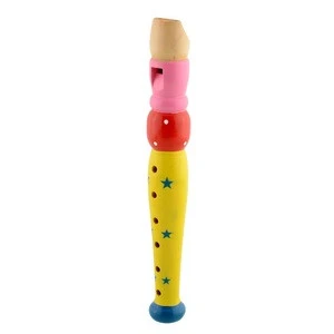Colorful Fun Baby Kids Wooden Flute Whistle Musical Education Toys Portable Developmental Instrument
