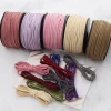 Colorful Korean style Flat Faux Leather Cord 0.4cm*50Y Roll Gift packing decorations ribbon 2018/072HSPS001
