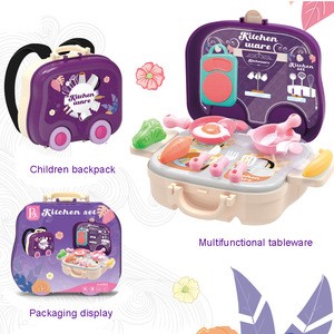 Colorful plastic play doctor set dressing bag kitchen indoor pretend play for girls and boys