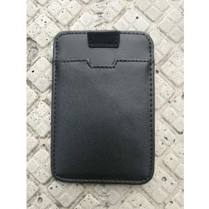 Cow Leather ID Card Holder RFID genuine leather card holder with pull tab black short slim Bank Credit Card pocket