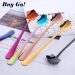 Creative Flower Shape Eco 304 Stainless Steel Custom Logo Ice Stirring Tea Coffee Spoon