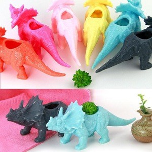 creative plastic flowerpot mini triceratops flowerpot cute cartoon dinosaur shape flowerpot