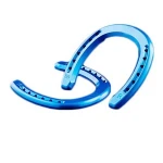 custom cnc milled blue anodized colored aluminum horseshoe