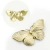 Custom fashion hardware purse accessories gold plated metal bowknot butterfly decoration with rhinestones for bags or shoes