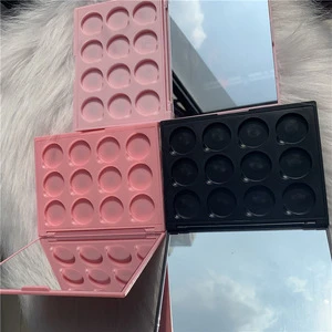 Custom magnetic plastic pink empty eyeshadow palette with mirror Maquillaje Cosmetics Baby Pink Palette