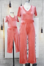 Custom New Design Family Mommy and Me Matching Outfits Jumpsuits Rompers Mother Daughter Velvet Clothing for Party