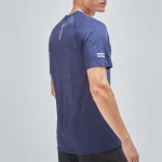 Custom print logo mens quick drying running t shirt with reflective stripe