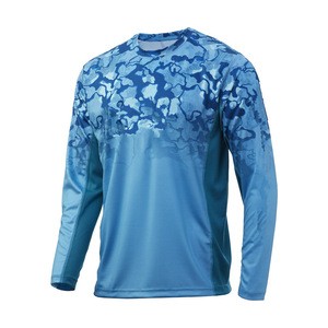 custom printing mens performance polyester upf 50 fishing shirt uv protection quick dry Fishing Wear