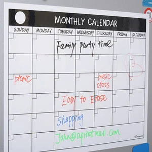 custom refrigerator magnetic whiteboard calendar