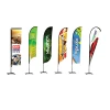 Custom retractable sublimation rectangle printing advertising beach flag banner with pole outdoor