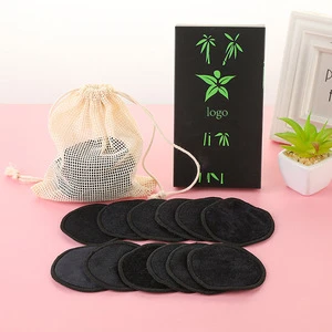 Customized colorful 2 layers cosmetic soft facial bamboo cotton pads