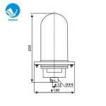 CXH5-1 24v 110v 220v 60w 360 degree 3n.m E27 aluminum marine mast