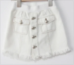 DATA Girl&#x27;s Denim White Fashion Hot Sale Button Skirt
