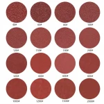 Diameter 125mm 80 # High quality red round abrasive sandpaper 500pcs/box