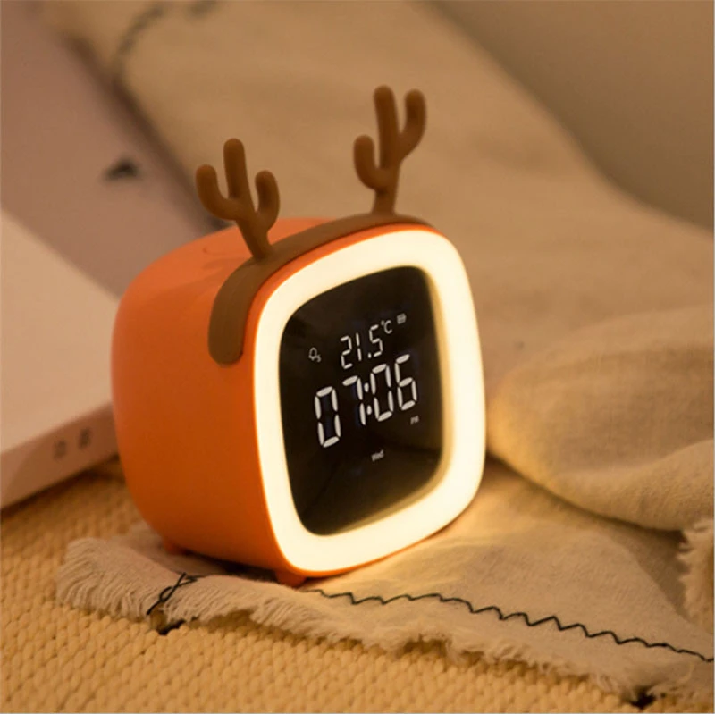 Digital LED Clock Alarm Learning Clock With Touch Sensing Date Temperature Night Light Cute Table clock