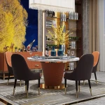 dining room furniture Home round table a manger complet 8 Seater marble dining table set Concrete de jantar mesas de comedor