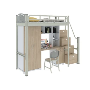 Dormitory Furniture Student Bedroom Bunk Bed with Desk Set