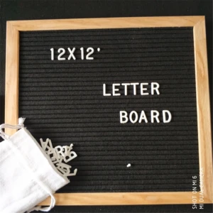 Double sided felt letter board of OAK frame with 340 letters and stand