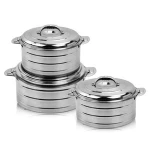 Double Wall 3 pieces set Stainless Steel Indian Hot Pot Set Insulated Food Pot Food Insulated Casserole