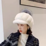 Easy and simple to handle mens mink fur fedora hat hat fur pom mink fur hat