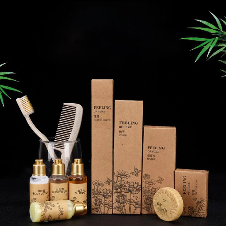 Eco-friendly Disposable Products Natural Luxury Kraft Cheap Hotel Supplies Hotel Amenities