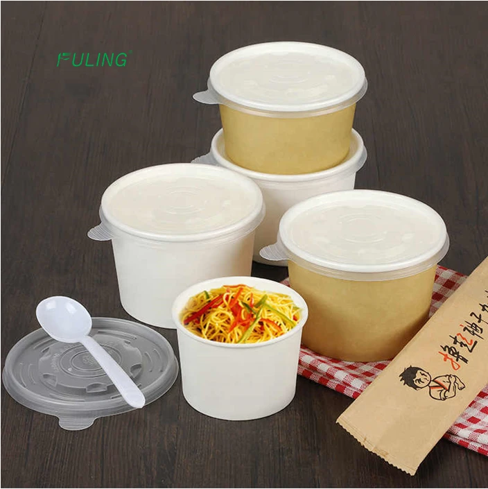 eco friendly disposable restaurant to go paper food delivery pack noodle carton food containers 36oz soup bowl